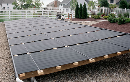 Plainsboro, NJ Ground Rack Mounted Solar Pool Heating System